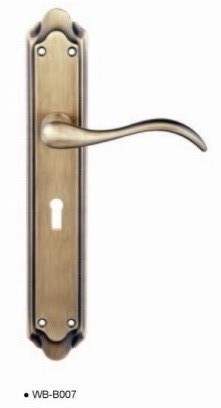 Lever handle on plate