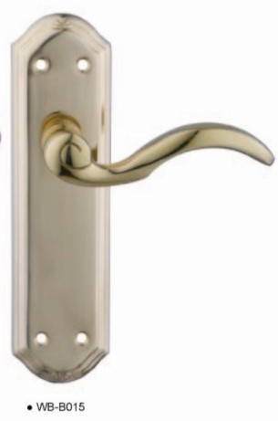 Lever handle on plate